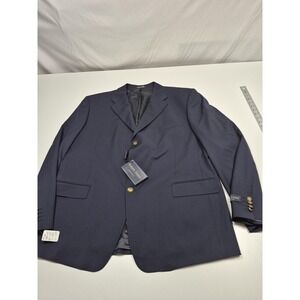 Roberto Zanieri Blazer Mens 50R Blue Super 100s Wool Gold Buttons Italy NWT